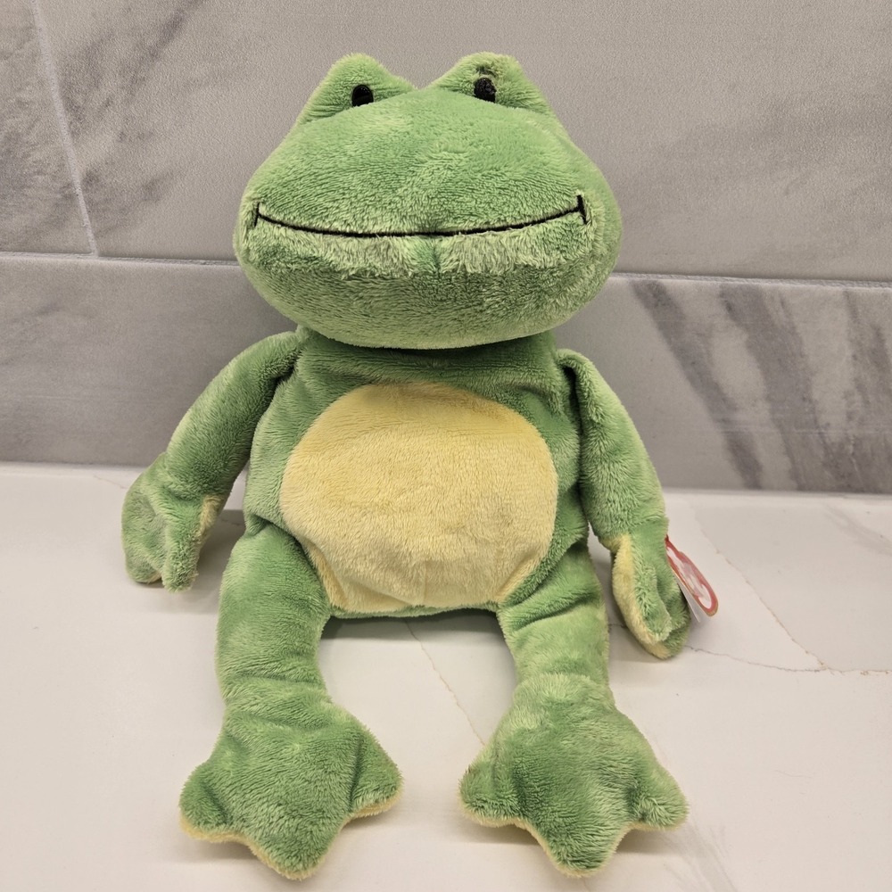 Ty Pluffies Ponds the Frog Plush Stuffed Animal 10" Plushie
